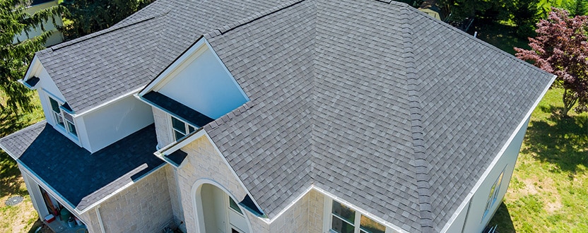 an overhead view of a beautiful new roof