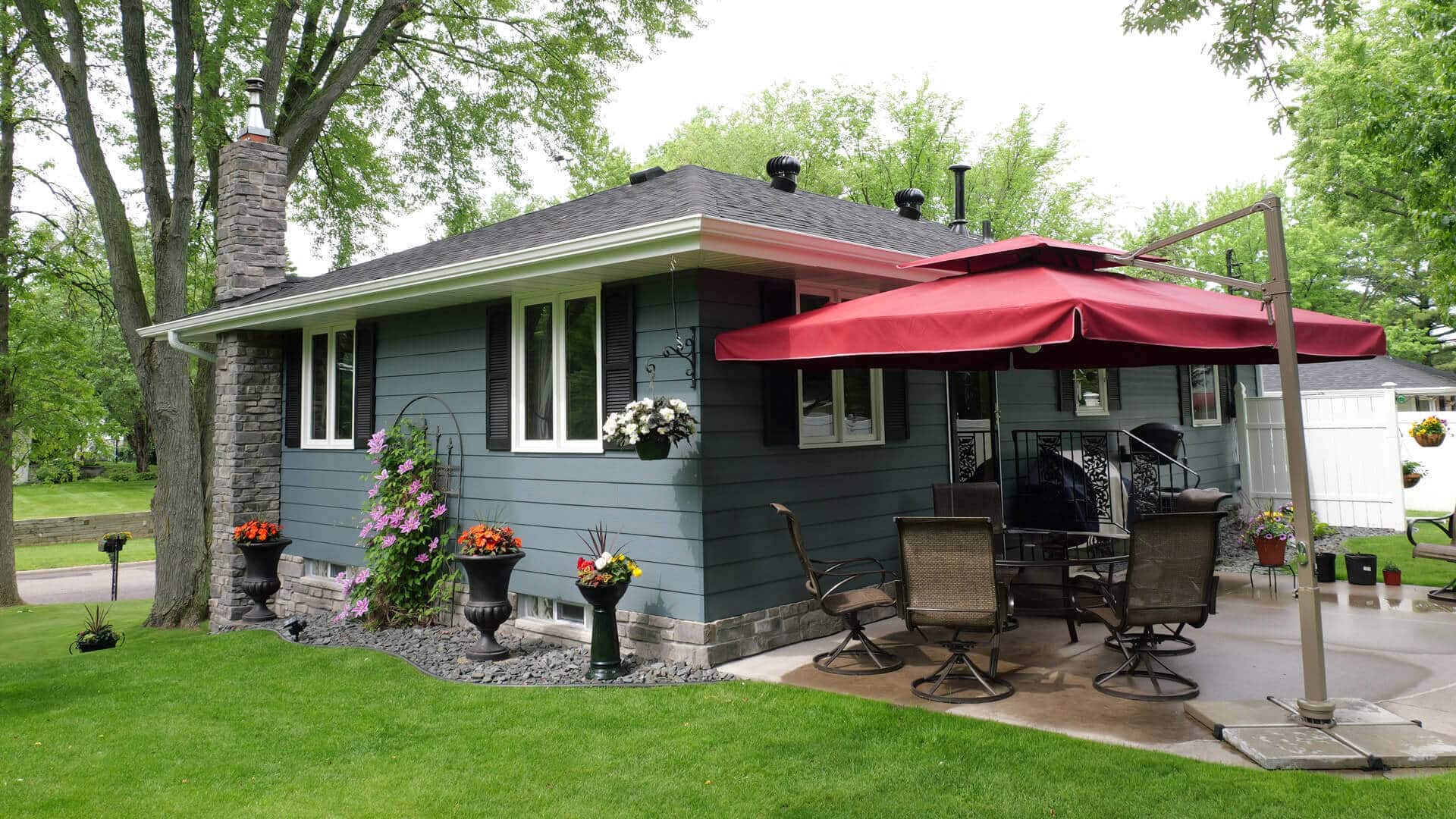 a tidy residential house with a nice new roof